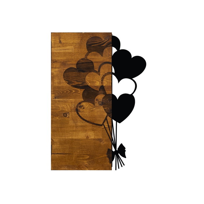 Wallity Love Metal Escultura de pared en Nogal y Negro